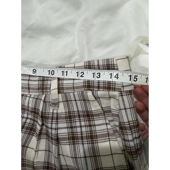 NWT Hollister Brown & White Plaid Ultra High Rise Vintage Baggy Pants Size 9 29w - Picture 7 of 7